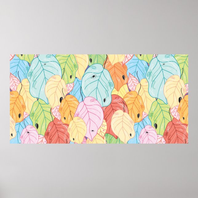 struktur i den ljusa färgad löv poster (Framsidan)