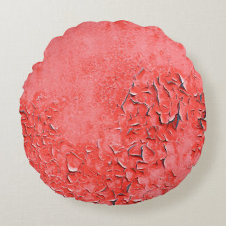 Struktur i vintagens rost, målad järn vägg bakgård rund kudde