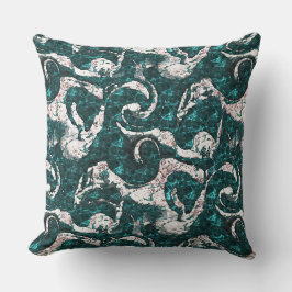 Struktur i vita prickar blandade i akvamarin till kudde