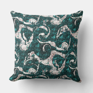 Struktur i vita prickar blandade i akvamarin till  kudde