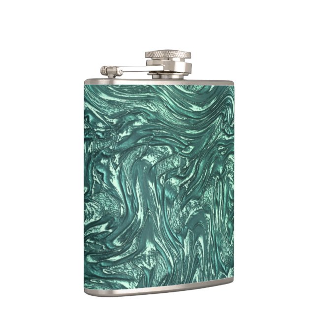 Struktur-jade och cyanskt grönt fickplunta (Höger)