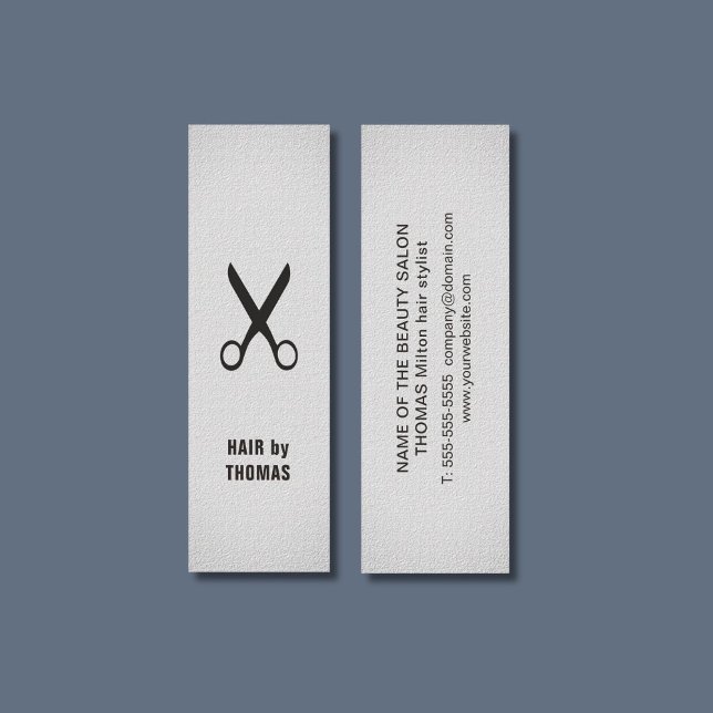 Struktur Light Grått Hair Stylist med minimalistis Mini Visitkort (Skapare uppladdad)