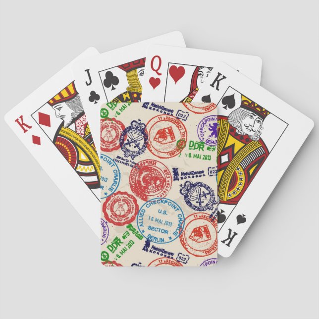 Struktur med äkta frimärke. spel kort (Baksidan)