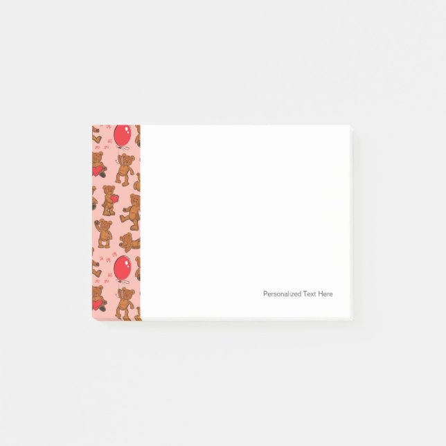 Struktur med Nallar, hjärtan Post-it Block (Framsida)