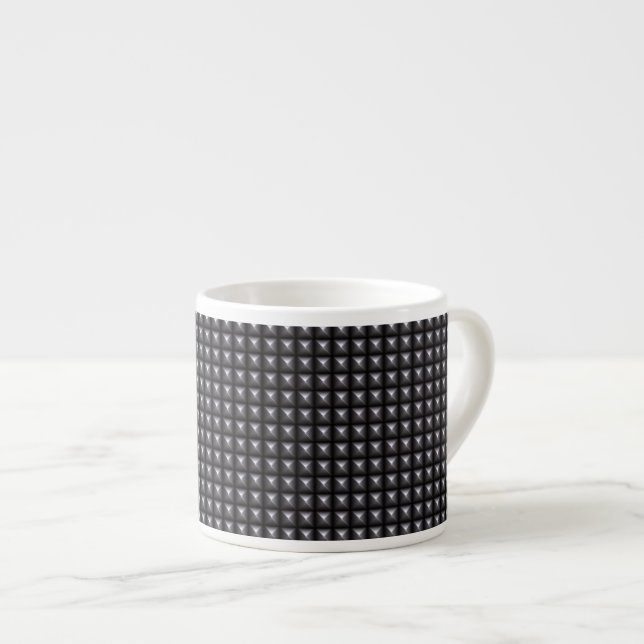 Struktur med nitar i stål espressomugg (Framsida höger)