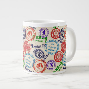 Struktur med riktiga frimärke. jumbo mugg