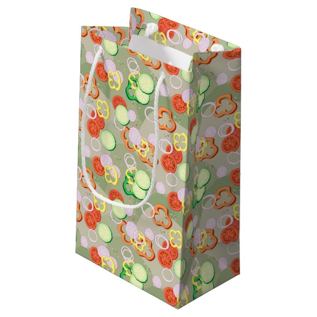 Struktur med skivor av grönsaker (Baksidan Vinklad)