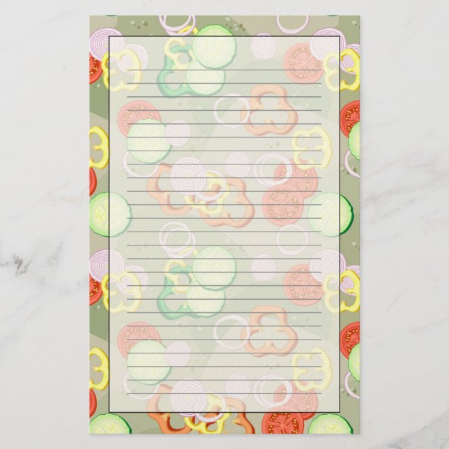 Struktur med skivor av grönsaker brevpapper (Framsida)