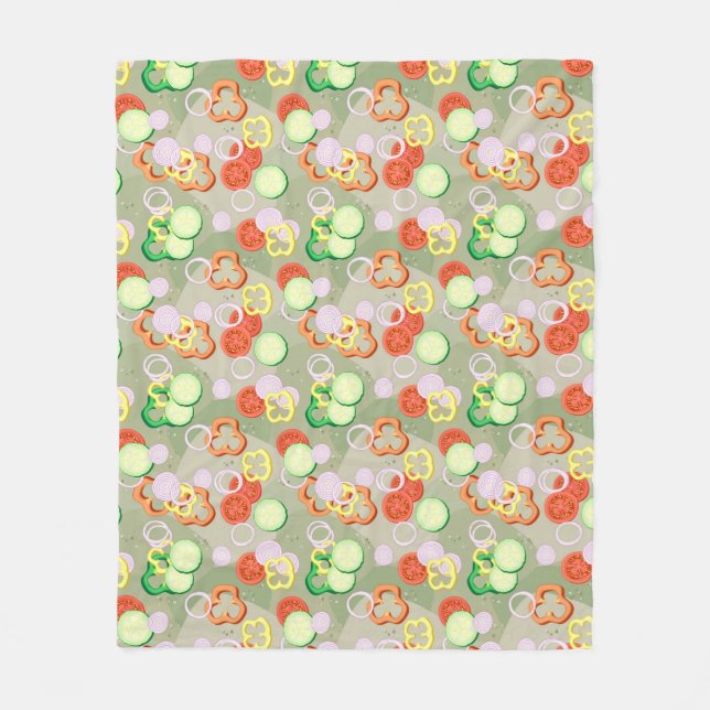 Struktur med skivor av grönsaker fleecefilt (Framsidan)