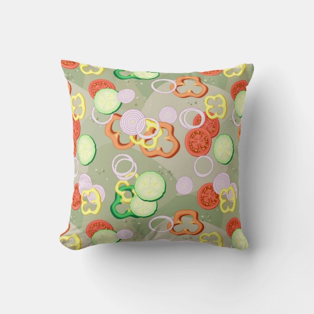 Struktur med skivor av grönsaker kudde (Framsida)