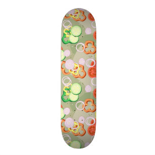 Struktur med skivor av grönsaker mini skateboard bräda 18,5 cm