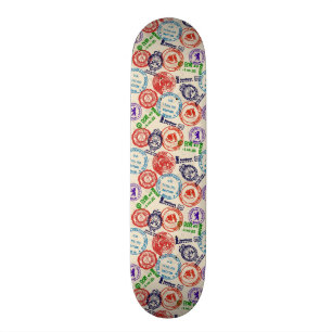 Struktur med verkliga stämplar mini skateboard bräda 18,7 cm