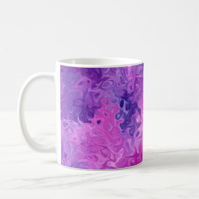 Struktur mönster lila kaffemugg (Vänster)