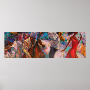 struktur, oljemålning, konst, jazz, blues, traditi poster