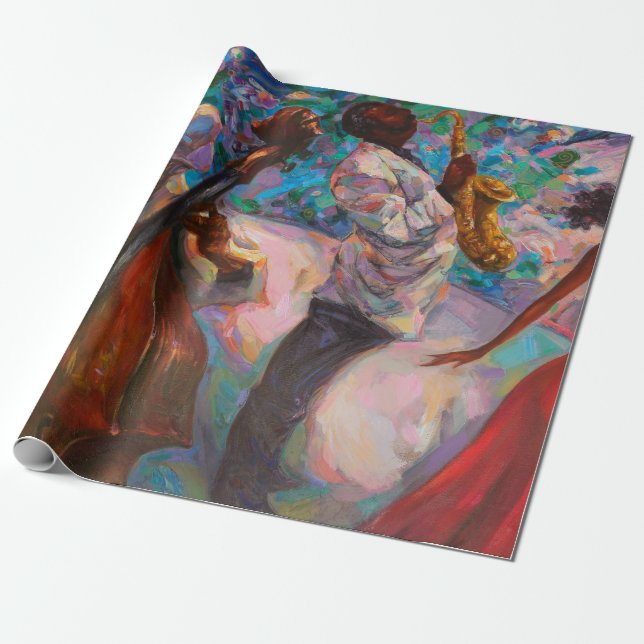 struktur, oljemålning, konst, jazz, blues, traditi presentpapper (Utrullad)