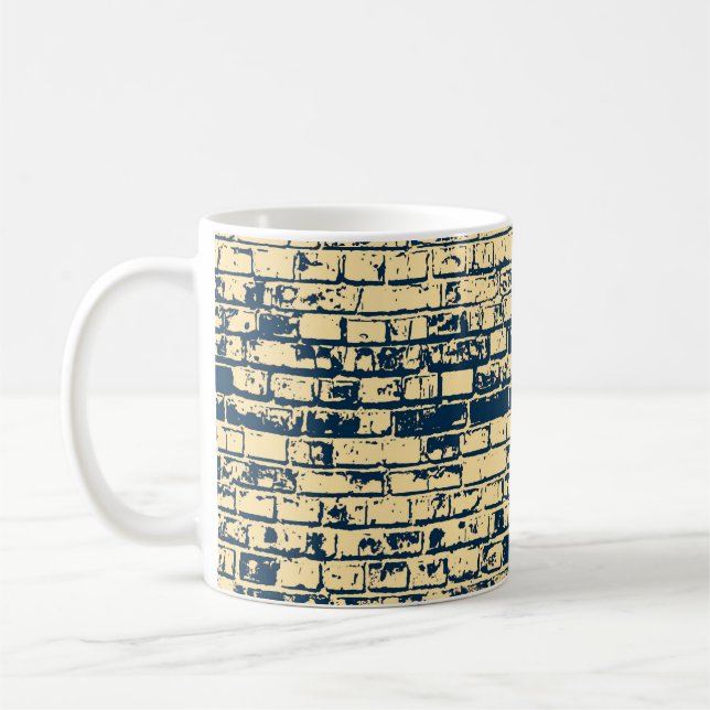 Struktur om en tegelvägg. Elegant tapet design. Kaffemugg (Vänster)