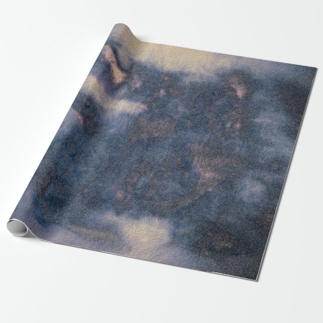 Struktur Rustic Vintage Blue Grått Abstrakt Mönste Presentpapper (Utrullad)