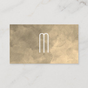 Struktur Sepia Watercolor Monogram Visitkort