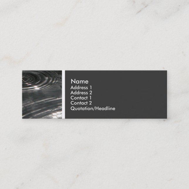 Struktur Tone (regn på en damm) Mini Visitkort (Framsida)