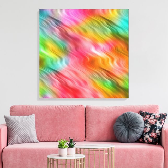 Struktur Vågigt färglöst kranblomma Canvastryck (Insitu (Vardagsrum))