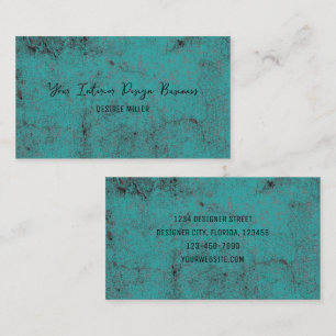 Struktur Vintage Teal Black Chic Designer Visitkort