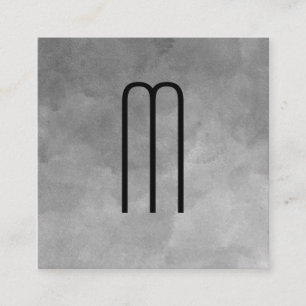 Struktur Watercolor Monogram Fyrkantigt Visitkort