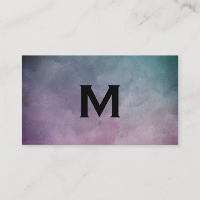 Struktur Watercolor Monogram Visitkort (Framsida)