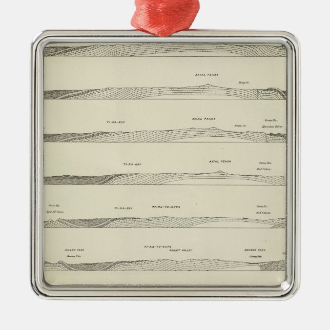 Strukturera delar upp till och med de Uinta bergen Julgransprydnad Metall (Framsidan)