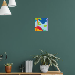 Strukturerad Abstrakt Natur Landskapsaffisch i Akr Poster