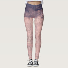 Strukturerad Art Stil Rosa 2 - marinblått Leggings