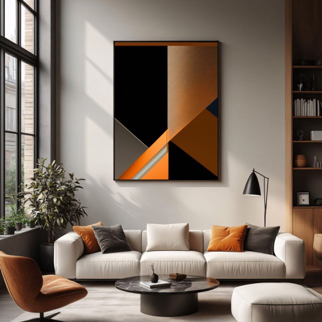 Strukturerad Brons och Orange Abstrakt Geometrisk Poster (Skapare uppladdad)