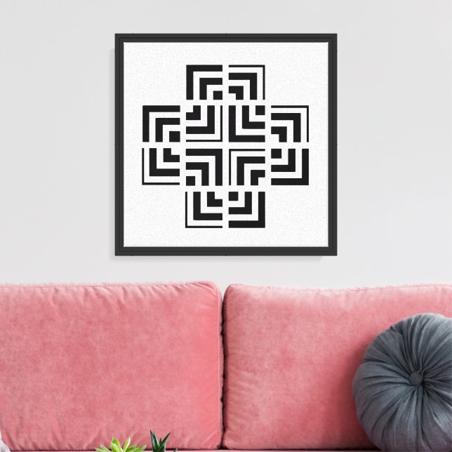 Strukturerad geometri | Modern Canvastryck (Insitu (Vardagsrum))