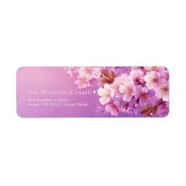 Strukturerad Lila Rosa Blomma Botanisk Returadress Etikett