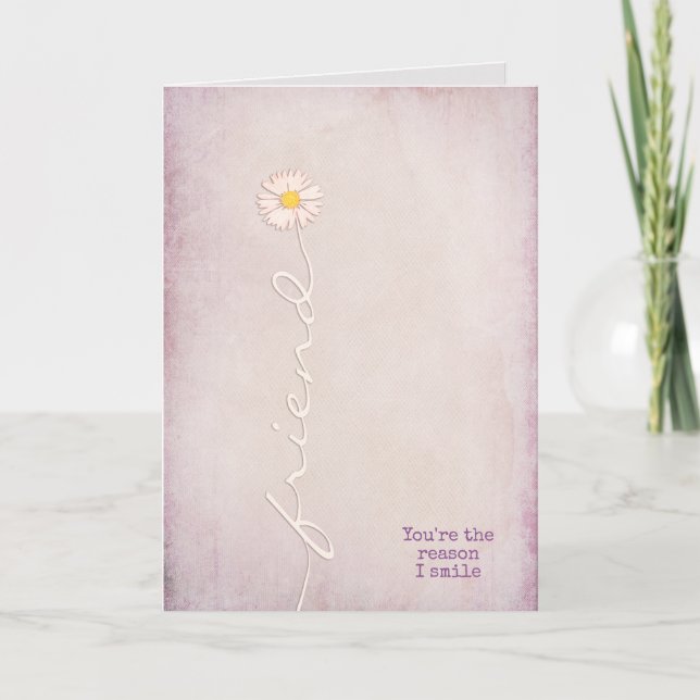 strukturerad rosa för vän tack kort (Framsida)