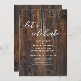 Strukturerad Träs Handstilsstil Låt Oss Fira Inbjudningar