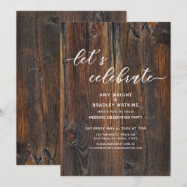 Strukturerad Träsnurrig handstilsstil Låt oss fira Inbjudningar