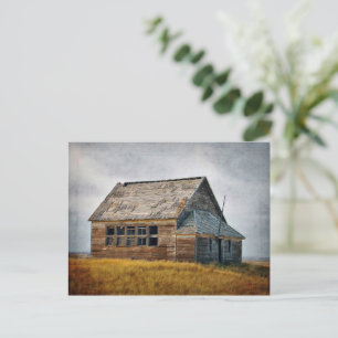 Strukturerad Vintage skolhus vykort