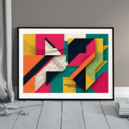 Strukturerade kaos: Abstrakten Färg Block Poster