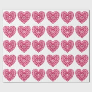 Strukturerat Rosa Hjärta Abstrakt Geometrisk Des Presentpapper