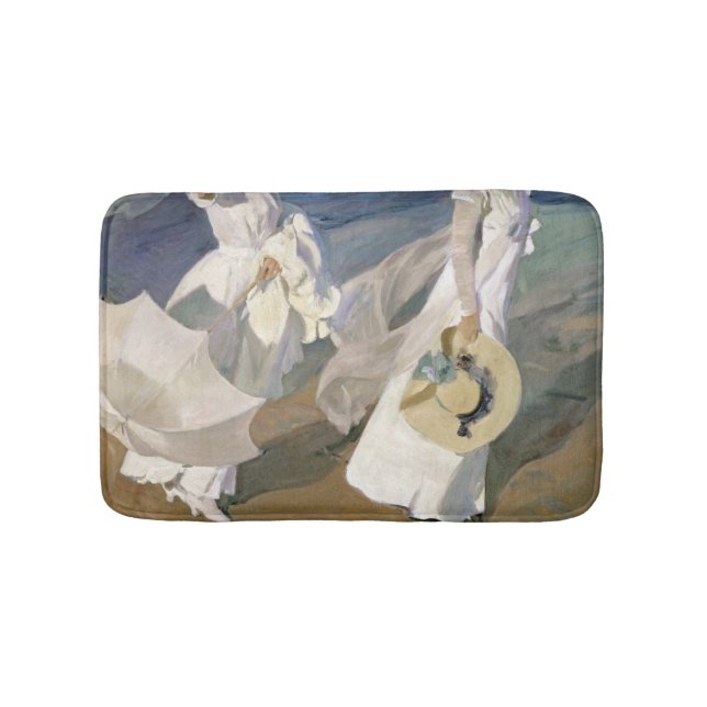 Strullande längs Seashore, 1909 Badrumsmatta (Framsidan)