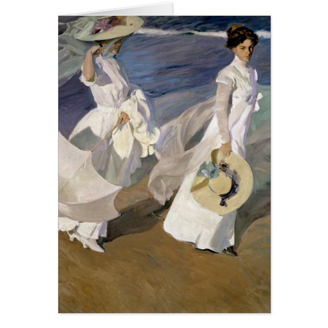 Strullande längs Seashore, 1909 Hälsningskort (Framsidan)