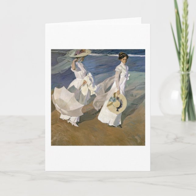 Strullande längs Seashore, 1909 Helgkort (Framsida)