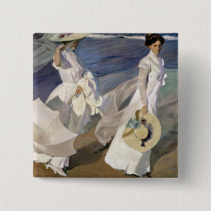 Strullande längs Seashore, 1909 Knapp