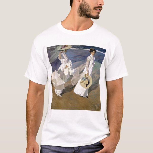 Strullande längs Seashore, 1909 Tee Shirt (Framsida)