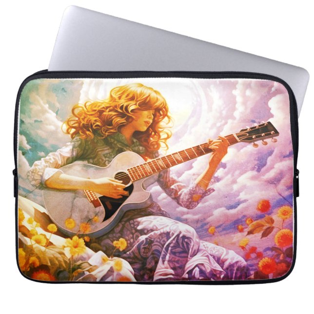 Strummar Min Gitarr i Stormen  Laptop Fodral (Framsidan)