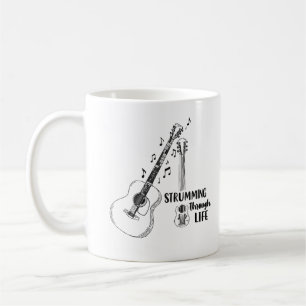 Strumming Genom Livet – Minimalistisk Gitarr Mugg
