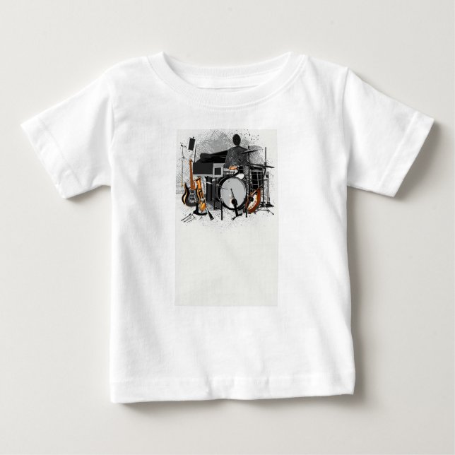 "Strumming Harmony: Guitar Elegance" T Shirt (Framsida)