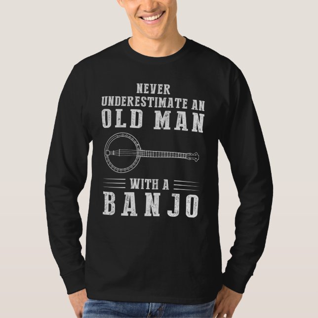 Strumming Strings and Chuckles: Old Mans Banjo Ski T Shirt (Framsida)