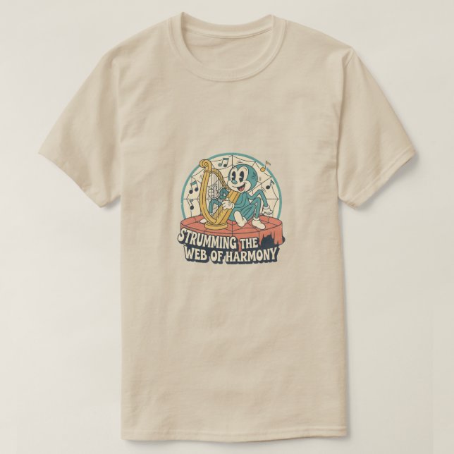 Strumming the web of harmony t shirt (Design framsida)