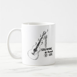 Strumming Through Life – Minimalist Guitar Mug Kaffemugg
